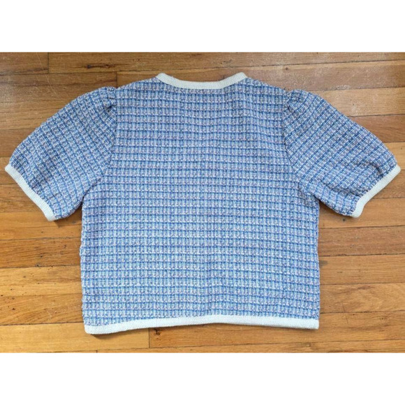 Buru N Judy Anstley Tweed Jacket Blue/White Medium A001387 - Picture 2 of 8